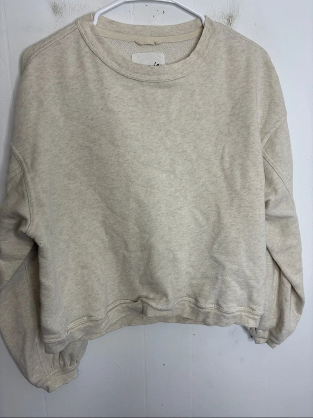 Aerie Sweater Womens XXS Minimalist Cream Crewneck Sweatshirt Casual Lounge - Picture 1 of 6